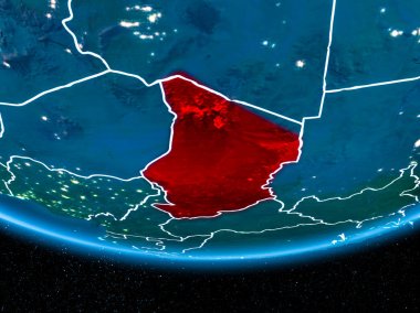 Chad Planet Earth gece uzaydan