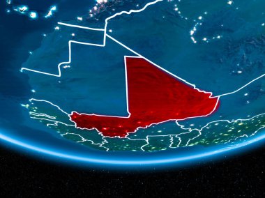 Planet Earth gece uzaydan mali