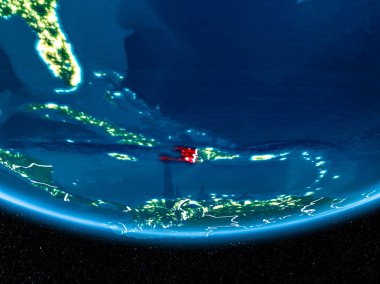 Planet Earth gece uzaydan Haiti