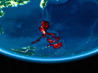 Planet Earth gece uzaydan Türkiye