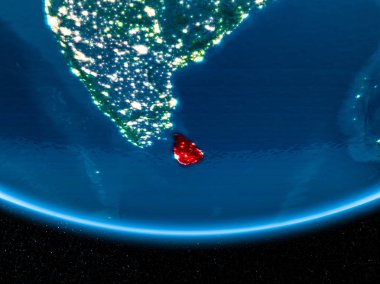 Sri Lanka Planet Earth gece uzaydan