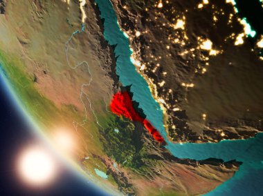 Yeryüzünde günbatımı sırasında Eritre