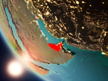 Yeryüzünde günbatımı sırasında Birleşik Arap Emirlikleri