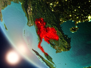 Yeryüzünde günbatımı sırasında Tayland