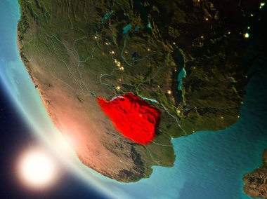 Yeryüzünde günbatımı sırasında Zimbabve