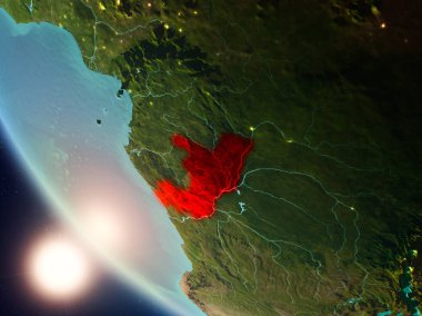 Yeryüzünde günbatımı sırasında Kongo