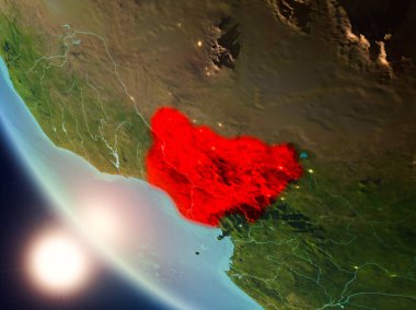 Yeryüzünde günbatımı sırasında Nijerya