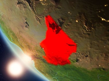 Yeryüzünde günbatımı sırasında Chad