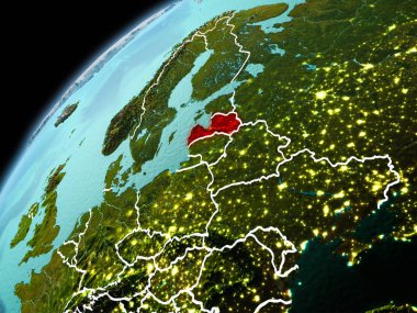 Letonya yeryüzünde görünümünü akşam