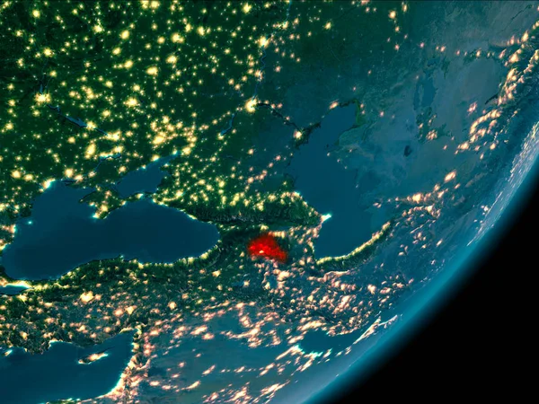 Армения из космоса ночью — стоковое фото
