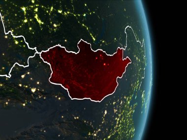 Geceleri Moğolistan yörünge görünümü