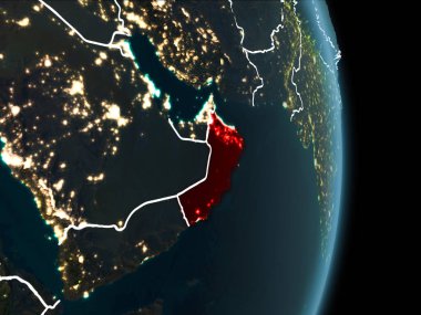 Geceleri Umman yörünge görünümü