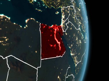 Yörünge görünümü Mısır geceleri