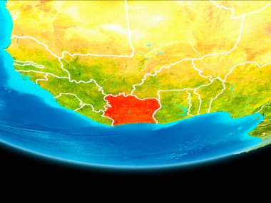Fildişi Sahili uydu görünümü