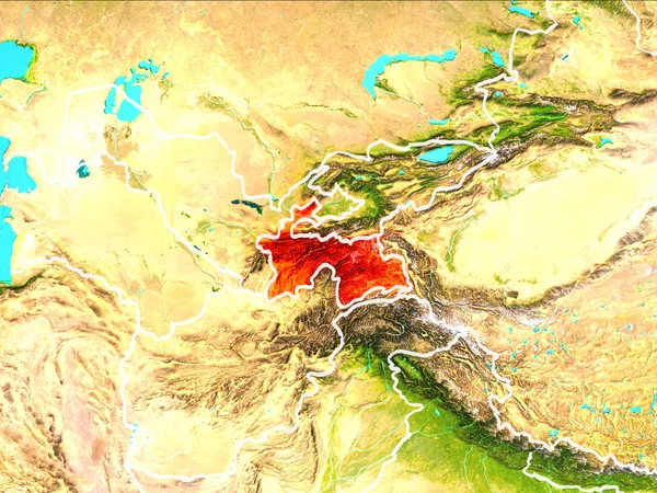 타지 키스탄의 지도 — 스톡 사진