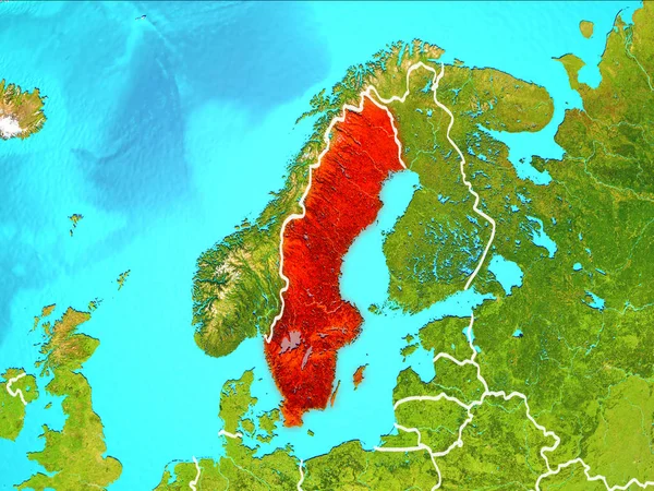 Mapa Szwecji — Zdjęcie stockowe