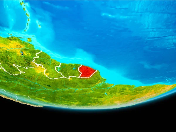 Satellitenbild von Französisch Guiana — Stockfoto
