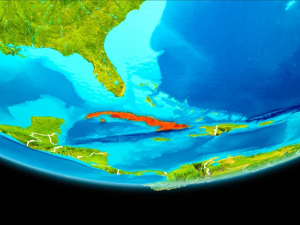 Satellietmening van Cuba — Stockfoto