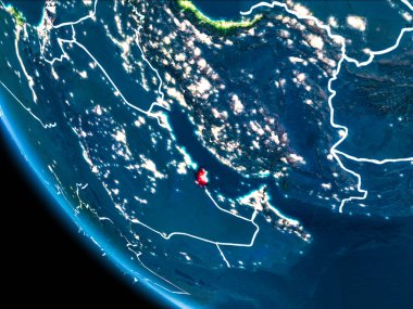 Geceleri Katar yörünge görünümü