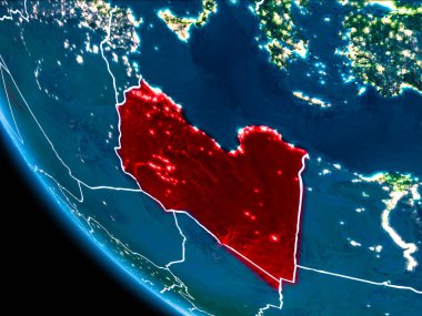 Geceleri Libya yörünge görünümü