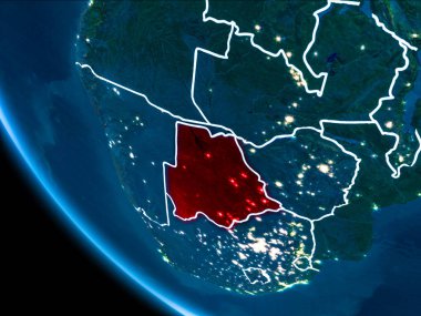 Geceleri Botsvana yörünge görünümü