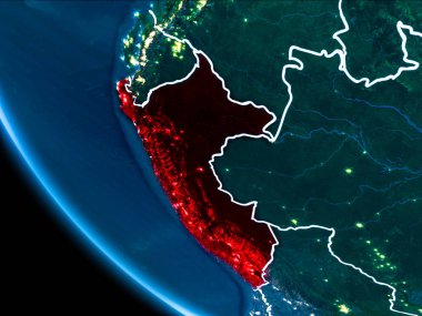 Geceleri Peru yörünge görünümü