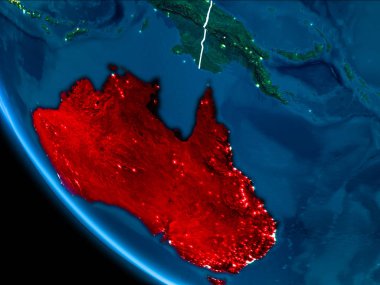 Geceleri Avustralya yörünge görünümü