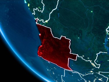 Angola yörünge görünümü geceleri
