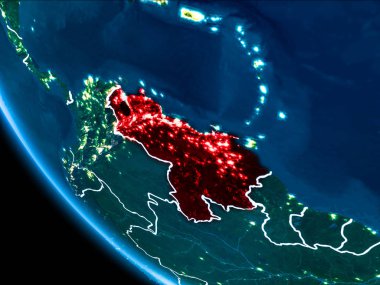 Venezuela yörünge görünümü geceleri