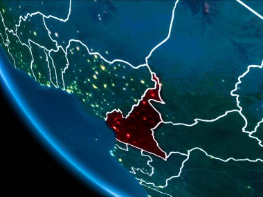 Kamerun yörünge görünümü geceleri