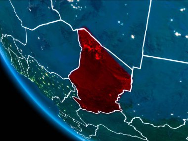 Geceleri Çad'ın yörünge görünümü