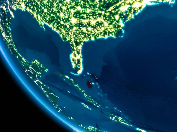W widoku Orbita Bahamów w nocy — Zdjęcie stockowe