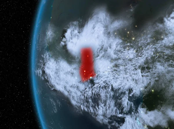 Ghana na czerwono w nocy — Zdjęcie stockowe