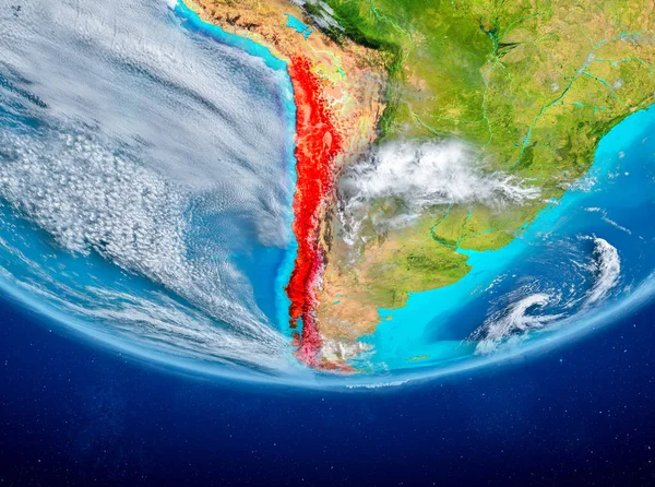 Chile en globo desde el espacio — Foto de Stock