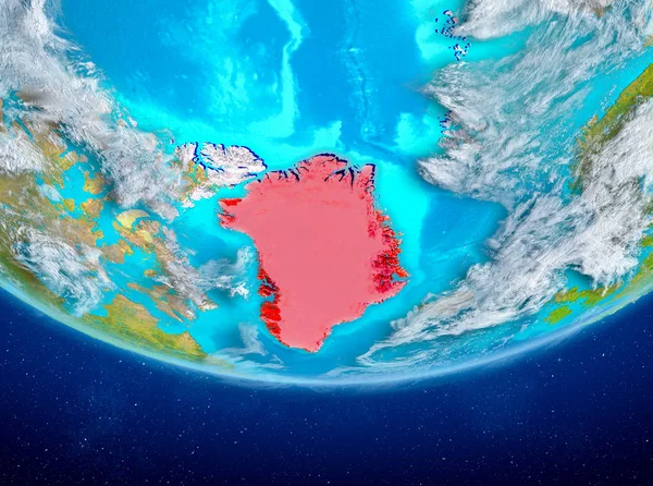 Γροιλανδία σε σφαίρα από το διάστημα — Φωτογραφία Αρχείου