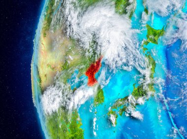 Kuzey Kore uzaydan yeryüzündeki