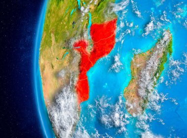 Uzaydan yeryüzündeki Mozambik