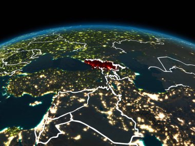 Georgia gece yeryüzünde