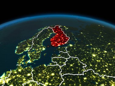 Finlandiya gece yeryüzünde
