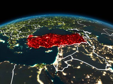 Türkiye'de gece yeryüzünde