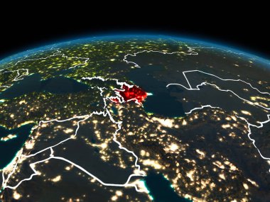 Azerbaycan gece yeryüzünde