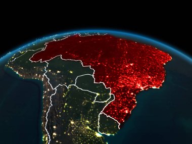 Brezilya gece yeryüzünde