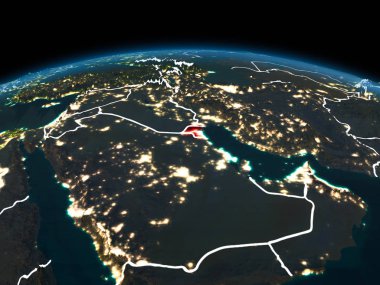 Kuveyt gece yeryüzünde