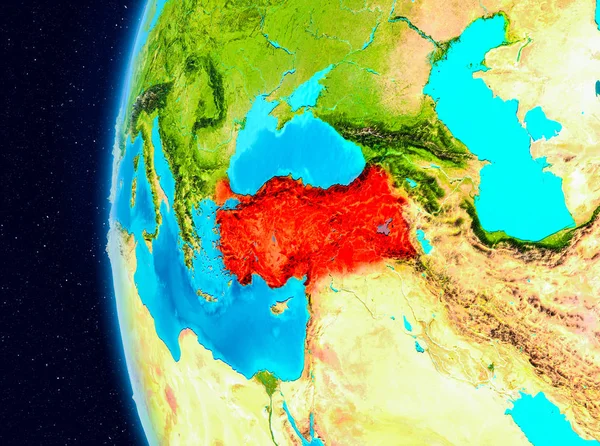 빨간색으로 터키의 공간 보기 — 스톡 사진