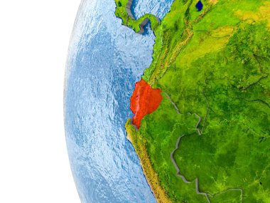 Ekvador Haritası modeli bir küre