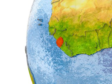 Sierra Leone Haritası modeli bir küre