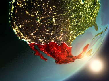 Uzaydan Meksika yükselen güneş