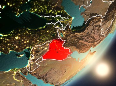 Uzaydan Irak yükselen güneş