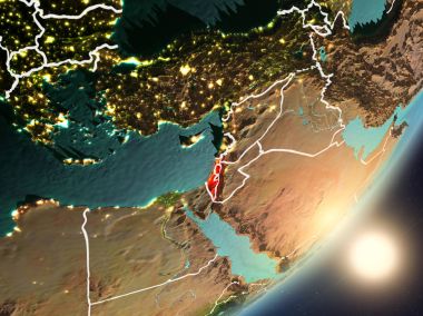 Uzaydan İsrail yükselen güneş