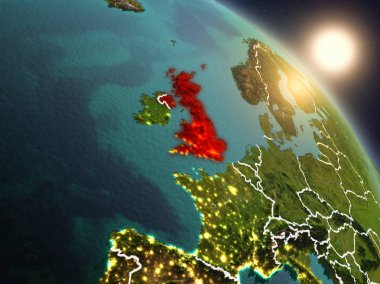 Uzaydan Romanya yükselen güneş